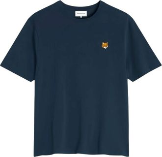 Maison Kitsun&eacute; Blue Fox Head Cotton T-shirt