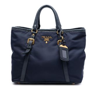 Prada Pre-owned Prada Vitello Daino Trimmed Tessuto Satchel Ladies BTX4E2W7U11DLM9Y