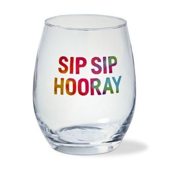 Tag Sip Sip Hooray Stemless Wine Glasses Clear Everyday Drinkware at Nordstrom