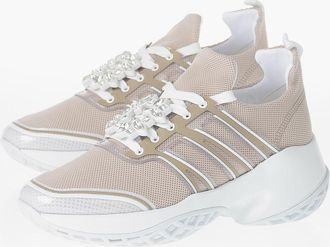 Roger Vivier Low-Top Fabric Sneakers With Rhinestone Details Roger Vivier