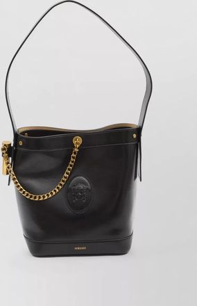 Versace la medusa leather bucket bag
