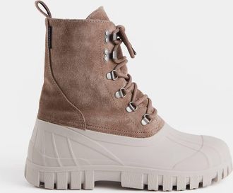 Stutterheim Mens Patrol Suede Combat Boots In Gray