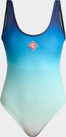 Casablanca Logo Gradient One-Piece Swimsuit