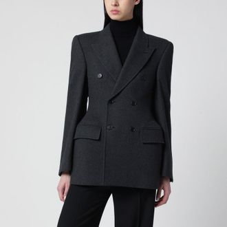 Balenciaga Grey double-breasted cashmere jacket