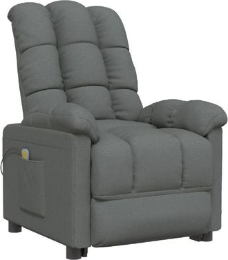 vidaXL Sillón de masaje de tela gris oscuro Vidaxl