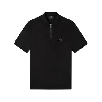 A|X Armani Exchange Slim Zip Polo - Heren - Polos - Zwart - M - Tops