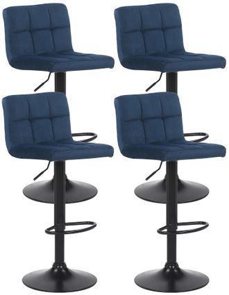 Clp Clp - Set De 4 Taburetes De Bar Feni En Terciopelo Azul