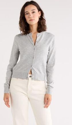 Nordstrom Rack Crewneck Cardigan in Grey Heather at Nordstrom Rack, Size X-Small