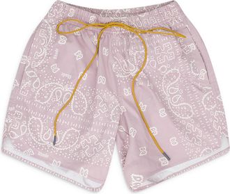 Rhude PURPLE BANDANA SHORTS