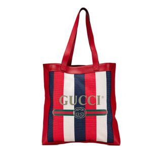 Gucci Gestreepte Canvas Schoudertas