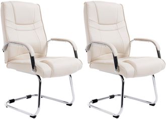 Clp Clp - Set De 2 Sillas Cantilever Xxl Attila En Polipiel Crema