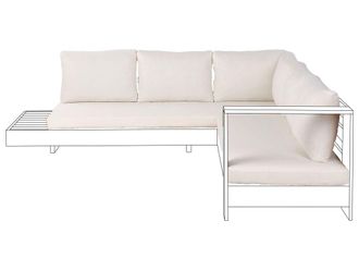 Beliani Conjunto de fundas de coj&iacute;n de exterior Blanco crema