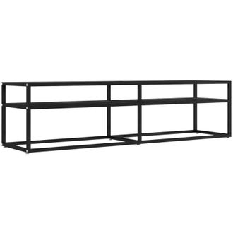 vidaXL Vidaxl - Mobile Porta tv Marmo Nero 160x40x40,5 cm in Vetro Temperato