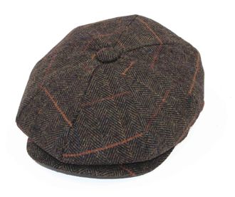 Generic Newsboy Flat Caps Men, Shelby Baker Boy Hats for Men Grey Tweed Vintage Adjustable Peaky 8 Piece Mens Gatsby Beret Hat Button Top (Blue Check Herringb