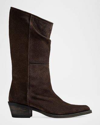 Khaite 35mm Clive Suede Mid-Calf Boots