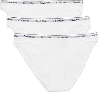 Calvin Klein Underwear Icon Logo Bikini 3-Pack Womens Underwear White/White/White : MD (US 8-10), Cotton/Elastane