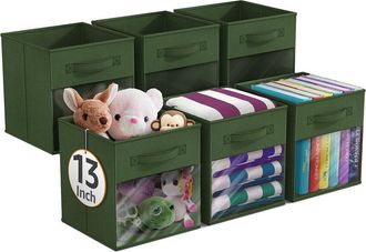 Sorbus 13In 6 Pack Collapsible Fabric Storage Bins