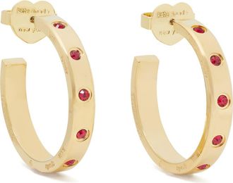 Kate Spade New York set in stone hoop earrings in Ruby at Nordstrom