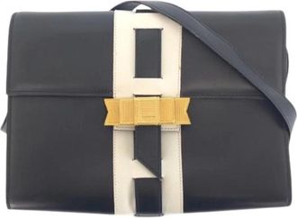 Celine Pre-owned Vintage Pochette Schoudertas - Dames - Vintage Schoudertas - Blauw - ONE Size - Leer - Vintage