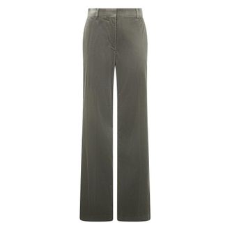 Alberta Ferretti Broeken, Dames, Grijs, XS, Katoen, Rechte broek