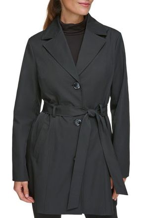 Kenneth Cole Belted Water Resistant Trench Coat in Black at Nordstrom, Size X-Large