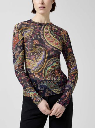 Etro Womens Paisley second-skin top