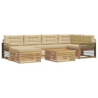 vidaXL Conjunto De Sof&aacute;s De Exterior 7 Uds. Y Beige Vidaxl