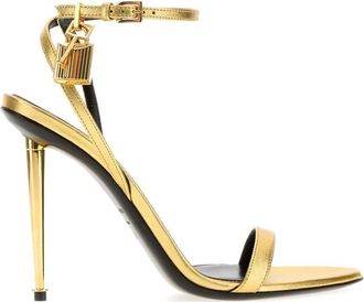 Tom Ford Schoenen, Dames, Geel, 37 EU, Leer, Gelamineerde Nappa Puntige Naked Sandaal