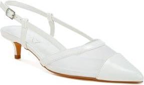 London Rag Temptress Kitten Heel Slingback Pump in White at Nordstrom Rack, Size 10