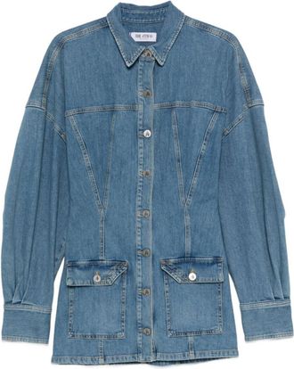 The Attico Blue Buttoned Mini Dress