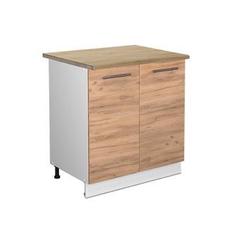 Vicco Armario Bajo Para Fregadero Fame-line, Roble Dorado, 80 Cm Con Estante, Et Roble Vicco