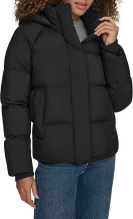 Levi's Hooded Quilted Puffer Jacket in Black at Nordstrom, Size X-Small