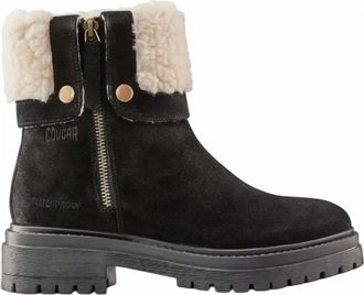 Cougar Womens Vigo Faux Shearling Cuff Waterproof Boot In Black