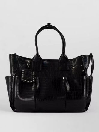 Ganni posy travel leather tote bag