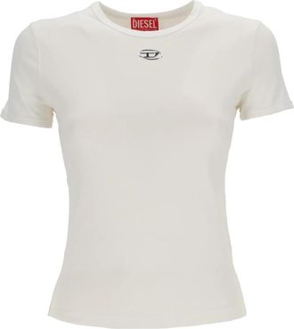 Diesel T-Uncutie Long OD - Dames - T-shirts - Wit - M - Katoen - Tops