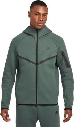Nike Mens Tech Fleece Full-Zip Windrunner Hoodie - Olive/Black Size L