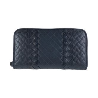 Bottega Veneta Black Leather Long Wallet (Bi-Fold) (Pre-Owned)