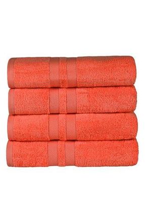 Superior 4-Piece Turkish Cotton Bath Towels in Tangerine at Nordstrom Rack