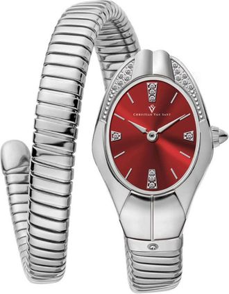 Christian Van Sant Naga Quartz Red Dial Ladies Watch CV0883