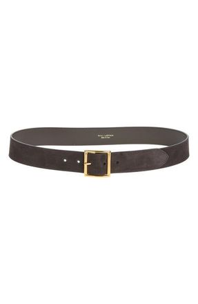 Nili Lotan Marcela Suede Belt in Espresso W/Gold Buckle at Nordstrom, Size 65
