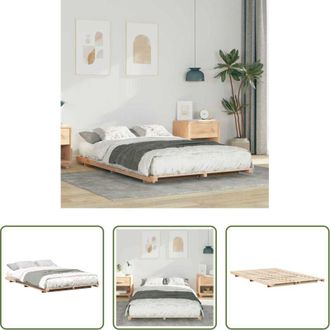 vidaXL Letto in legno - Struttura letto a terra Marrone 140 x 190 cm