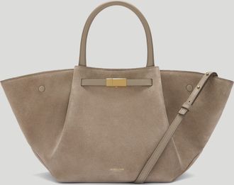 DeMellier The Midi New York in Light Taupe Suede Leather Shoulder bag