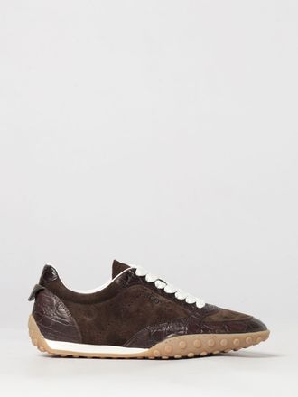 Tod's Croc-Effect Leather Sneakers with Iconic Rubber Pebbles