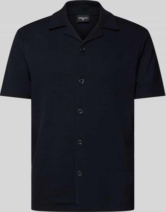 Strellson Regular Fit Freizeithemd mit Resortkragen Modell Filip in Dunkelblau, Größe XXL