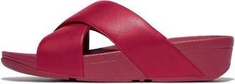 FitFlop Womens Lulu Cross Slide Sandal In Redberry
