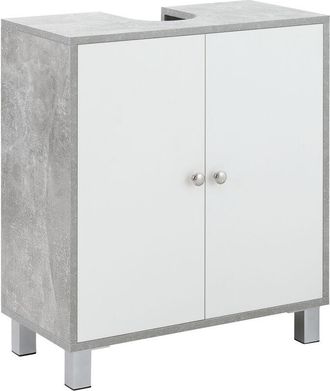Kleankin Kleankin - Bathroom Under Sink Cabinet with Adjustable Shelf, White and Grey