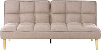 Beliani Beliani - Sofa Bed Modern Sleeper Couch Easy Clean Fabric Armless Click Clack Light Brown Siljan