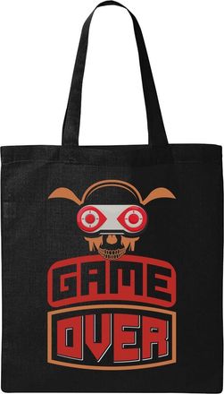 Generic Game Over Animal Graphic Natural Ecological Cotton Tote Bag Black