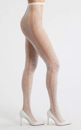 High Heel Jungle Venom Sheer Tights in White at Nordstrom