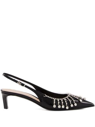Gucci 45 mm Guinevere pumps met kettingdetail - Zwart